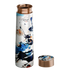 Pure Copper Elegant 1000 ml Premium Coated Water Bottles (White Abstract, 1000 Ml)