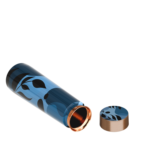 Pure Copper Elegant 1000 ml Premium Coated Water Bottles (Blue Black, 1000 Ml)