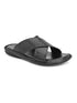Men Strider Luxe Leather Slippers Daily Casual Wear Cross Straps Airmix Sole Sandals Casual Sandal