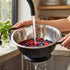 Spring by LA’ FORTE 2-in-1 Stainless Steel Bowl with Black Colander Set, 23.5 cm | Fruit & Vegetable Washer, Pasta/Noodle Strainer, Rice & Dal Rinse Bowl, Kitchen Prep & Drain Set