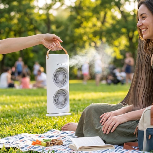 Rechargeable Dual Spray Fan with Remote