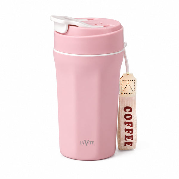 LA’ VITE 400 ml Double-Wall Glass-Interior Tumbler (2-in-1 Straw + Sipper)