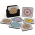 6-Piece Premium Abstract Design Wooden Coaster Set with EPE Anti-Slip Base & Storage Stand | 3.5” Square | Water Resistant