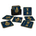 6-Piece Premium Abstract Design Wooden Coaster Set with EPE Anti-Slip Base & Storage Stand | 3.5” Square | Water Resistant