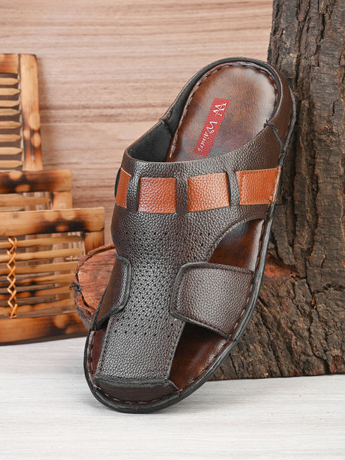 Zuuvo Step Leather Casual Clog Slipper Sandals for Men's | Breathable Mesh Sandal with Soft Sole | Casual Look for Men's | 2 Color option