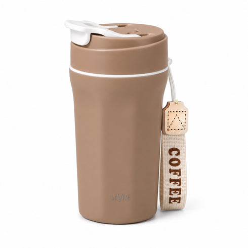 LA’ VITE 400 ml Double-Wall Glass-Interior Tumbler (2-in-1 Straw + Sipper)