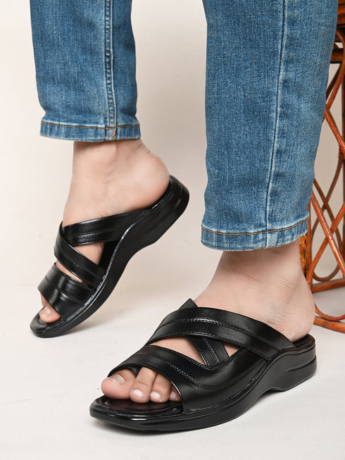 Zuuvo Cultural Comfort Leather Slipper's | Daily Casual Wear | Ethnic | Formal | 2 Color option Slippers | Sandal