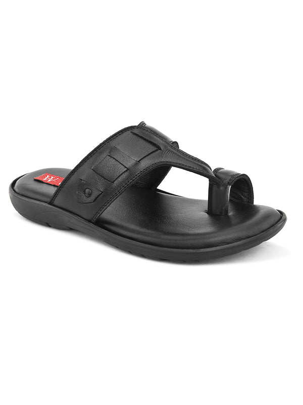 Cultural Craft Leather's Slipper | Trendy Men's slippers | Sandal | Durable | Ethnic | Causal Wear | Black