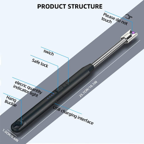 Rechargeable Multi Purpose Lighter USB Charging, Flameless, Windproof (Random Color Supply)