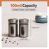 Stainless Steel & Glass Salt Pepper Shaker Spice Jars with Stand for Oregano, Chilli Flakes, Sugar, Seasoning Sprinkler | Dining Table Masala Box