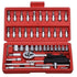 Flixx 46-Piece Socket Wrench Tool Kit Set, 1/4-Inch Drive Ratchet with Metric Sockets & Screwdriver Bits, Portable Repair Tool Set for Home, Auto, DIY Maintenance