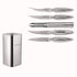 La'forte Stainless Steel Knife set with Metal Block, 5-Pieces (Silver)