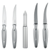 La'forte Stainless Steel Knife set with Metal Block, 5-Pieces (Silver)