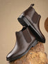 ZUUVO Men's Black Pebbled Leather Chelsea Boots, Slip-On with Elastic Side Panel