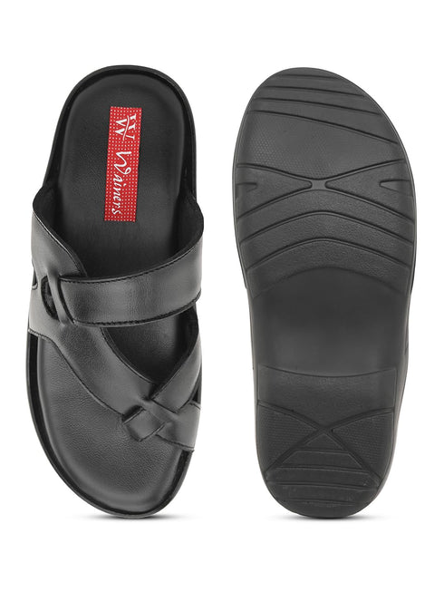 Heritage Chic Leather Slipper's | Daily Casual Slippers | Sandal | Formal | Causal | Black