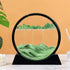 FEBLICH 3D Moving Sand Art Picture Glass Liquid Painting Natural Landscape Showpieces for Home Decor, Antique Gifts for Kids, Office Desktop Decoration, Desk Table Decorative Items (Green)