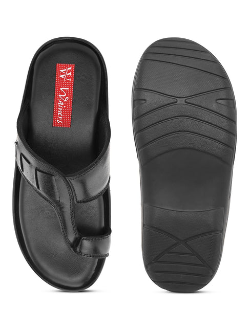 Cultural Craft Leather's Slipper | Trendy Men's slippers | Sandal | Durable | Ethnic | Causal Wear | Black