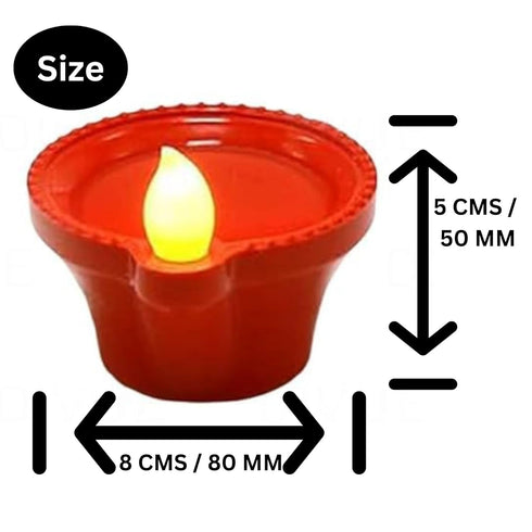 Water Sensor Eco-Friendly Led Diyas Candle E-Diya, Decoration Diwali Lights (Pack of 6)
