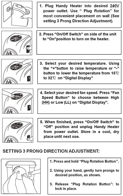 Mini portable wall outlet Fan blower heater with Advanced Ceramic Technology (400 W)