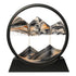 FEBLICH 3D Moving Sand Art Picture Glass Liquid Painting Natural Landscape Showpieces for Home Decor, Antique Gifts for Kids, Office Desktop Decoration, Desk Table Decorative Items (Green)