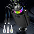 Starlight Retractable Car Charger with Aromatherapy, 5 in 1 Fast Charging 66W Car Phone Charger Adapter, USB C Car Accessories Compatible with iPhone 16/15/14/13/12/11 and Android (Black)