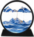 FEBLICH 3D Moving Sand Art Picture Glass Liquid Painting Natural Landscape Showpieces for Home Decor, Antique Gifts for Kids, Office Desktop Decoration, Desk Table Decorative Items (Green)