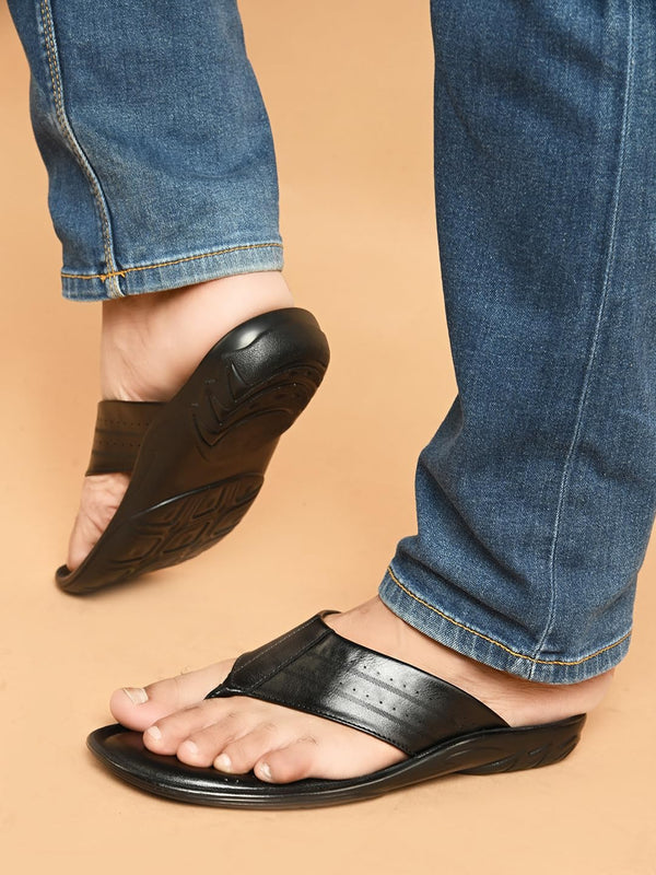 Flex Stride | Trendy Men's Leather Slippers | Sandal | Durable | Causal Wear | 3 Color option Slippers