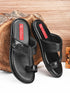 Cultural Craft Leather's Slipper | Trendy Men's slippers | Sandal | Durable | Ethnic | Causal Wear | Black