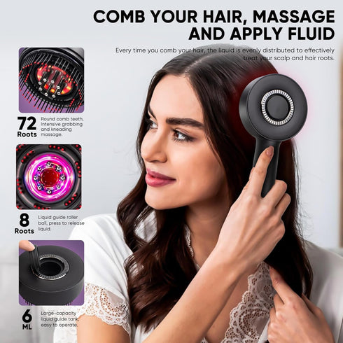 Svjetiq Premium Head Scalp Electric Massager Comb | Scalp Massaging Brush with 3 In 1 Hair Oil Applicator | IPX7 Water Resistant,Portable Deep Massager For Hair & Head Relaxation at Home | Shiatsu Massage for Hair Growth/Stress Relax (Multicolor)