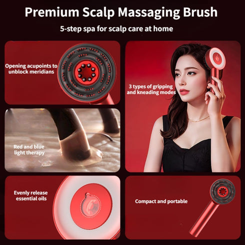 Svjetiq Premium Head Scalp Electric Massager Comb | Scalp Massaging Brush with 3 In 1 Hair Oil Applicator | IPX7 Water Resistant,Portable Deep Massager For Hair & Head Relaxation at Home | Shiatsu Massage for Hair Growth/Stress Relax (Multicolor)