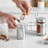 Stainless Steel & Glass Salt Pepper Shaker Spice Jars with Stand for Oregano, Chilli Flakes, Sugar, Seasoning Sprinkler | Dining Table Masala Box