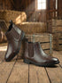 ZUUVO Men's Black Pebbled Leather Chelsea Boots, Slip-On with Elastic Side Panel