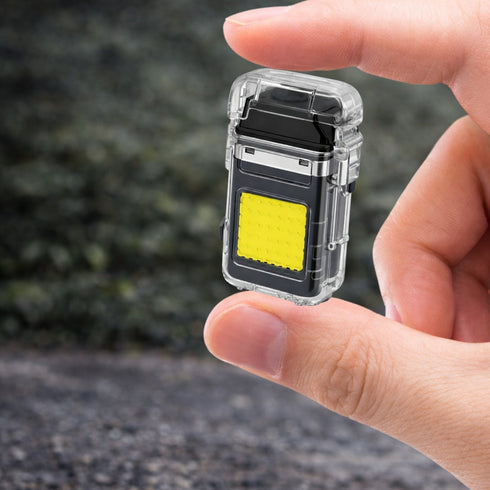 Flixx 2-in-1 Waterproof Electric Coil Lighter with COB LED Flashlight | USB Type-C Rechargeable | Windproof Flameless Lighter | Compact Emergency & Outdoor Tool
