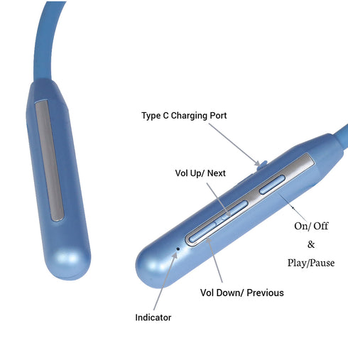 LA' FORTE Maximus Bluetooth Neckband Earphone - BT 5.3/ 100 Hr Playtime, 10 mm Drivers/ Active Noise Cancellation