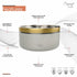 Double Wall Stainless Steel Casserole with Lid | 1200ml Capacity (1700ml Without Lid) | Food-Grade Steel | Multipurpose Serving Bowl | Black & Beige