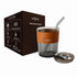 LA' FORTE Borosilicate Glass Tumbler | Leak-Proof Travel Cup | Glass Straw & Leather Jacket | Hot & Cold Beverages | Dual Drinking Mode - Sip & Straw