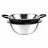 Spring by LA’ FORTE 2-in-1 Stainless Steel Bowl with Black Colander Set, 23.5 cm | Fruit & Vegetable Washer, Pasta/Noodle Strainer, Rice & Dal Rinse Bowl, Kitchen Prep & Drain Set