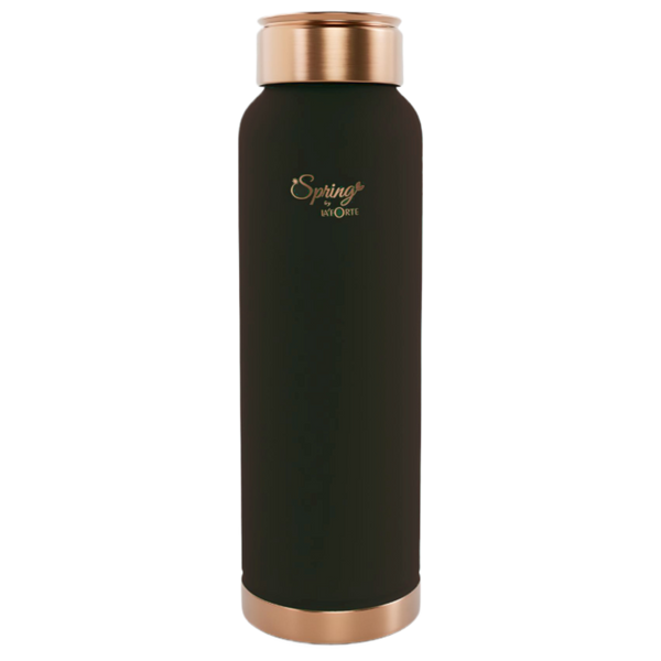 LA'FORTE Copper Water Bottle, Pure, 1000 ml Coffee Black