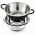 Spring by LA’ FORTE 2-in-1 Stainless Steel Bowl with Black Colander Set, 23.5 cm | Fruit & Vegetable Washer, Pasta/Noodle Strainer, Rice & Dal Rinse Bowl, Kitchen Prep & Drain Set