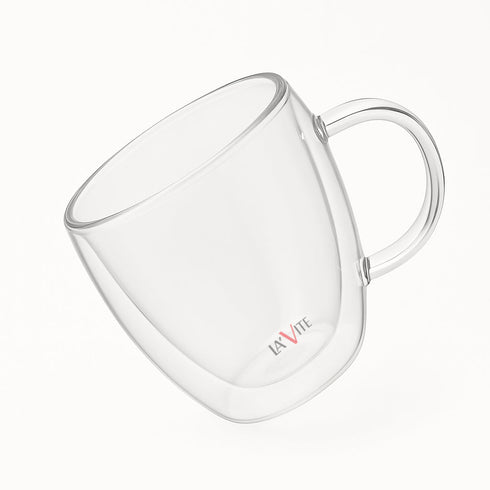 250ml Double-Walled Borosilicate Glass Cups | Transparent Insulated Coffee Mugs for Hot & Cold Beverages (Set of 2)