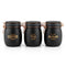 Tea Coffee Sugar Jar Set – 900 ml Airtight Glass Storage Containers with Matte Coated Exterior & Copper Lock Latch | Rectangular Kitchen Canister Set for Tea, Coffee & Sugar (3 Pc Set)