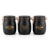 Tea Coffee Sugar Jar Set – 900 ml Airtight Glass Storage Containers with Matte Coated Exterior & Copper Lock Latch | Rectangular Kitchen Canister Set for Tea, Coffee & Sugar (3 Pc Set)