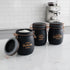 Tea Coffee Sugar Jar Set – 900 ml Airtight Glass Storage Containers with Matte Coated Exterior & Copper Lock Latch | Rectangular Kitchen Canister Set for Tea, Coffee & Sugar (3 Pc Set)