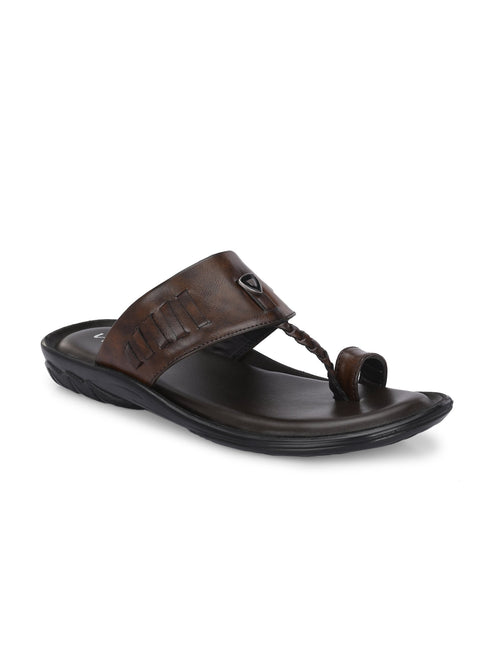 Zuuvo Men SoftStride Kolhapuri Leather Slipper's | Daily Casual wear | Airmix Sole Sandals Sandal