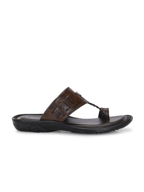 Zuuvo Men SoftStride Kolhapuri Leather Slipper's | Daily Casual wear | Airmix Sole Sandals Sandal