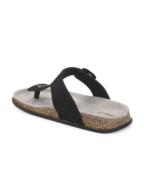 Zuuvo Men Y-Cork Fusion Leather Slipper's | Daily Casual Wear | Cork Sole Sandals for Men Flats Sandal