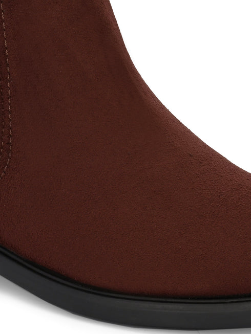 Zuuvo LuxeSuede Chelsea Boots For Men (Brown , 9)