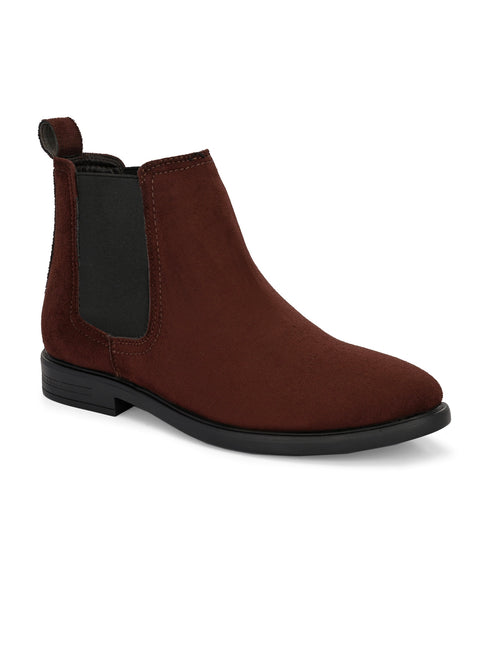 Zuuvo LuxeSuede Chelsea Boots For Men (Brown , 9)