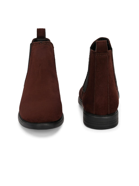 Zuuvo LuxeSuede Chelsea Boots For Men (Brown , 9)