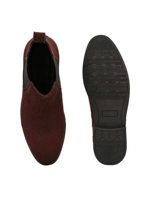 Zuuvo Regal Stride Suede Chelsea Boot | Premium Leather Slip-On Ankle | Formal & Party Wear Boots For Men